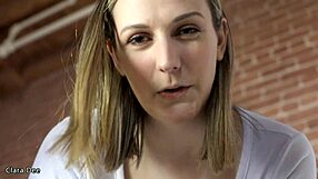 blonde clara dee pegs small cock with huge strap-on