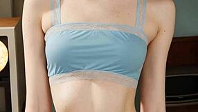 eastern european models pose in flowery underwear, showcasing cute feet and panties