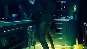 beautiful wife in bodysuit gets rough kitchen fucking