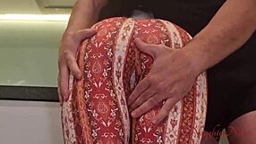 cleaner lady bends over for extra tip with hard kitchen fucking