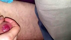 Wife gives a handjob, leading to cumshot