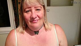 trashy kiwi milf cara, pierced and tattooed, takes brutal kicks to her pussy from master