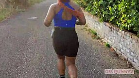 Redhead with Giant Ass Trains Intensely for Lover