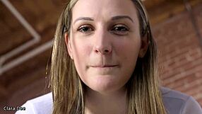 blonde clara dee pegs small cock with huge strap-on