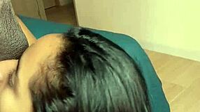 Amateur Couple's Intense Sloppy Blowjob On Video Call