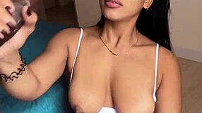 Yo, check this amateur couple’s sloppy blowjob on a video call with her husband!