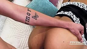 ebony step mom's tits never stop getting sucked