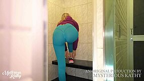 Caught Masturbating In Gym Locker Room! Mysterious Kathy Gets Creampie!