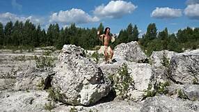 yo, check this topless dance in a white stone quarry!