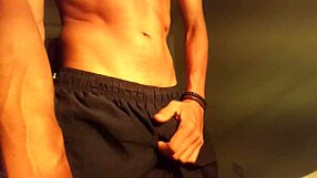 Hot guy with huge cock can't resist masturbating at home 🥵