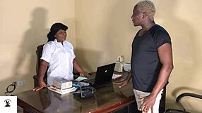 Sexy nurse helps my falling dick stand with blowjob and deepthroat