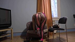 Russian Brunette's Naked Pussy And Tits In Socks And Pantyhose Fetish