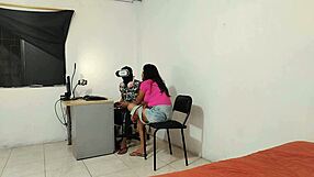 something dark at the young stepbrothers house, one fucks his stepsister while the other plays vr, the slut loves it