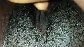 Ebony amateur masturbates her wet pussy solo