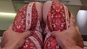 cleaner lady bends over for extra tip with hard kitchen fucking