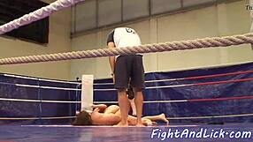 Petite Beauty Gets Her Pussy Licked by a Babe in a Teasing Match