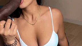 Amateur Couple's Intense Sloppy Blowjob On Video Call