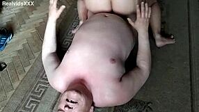 Ugly old man cums during prostate massage by young wife