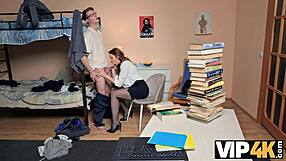 russian tutor seduces student with big tits