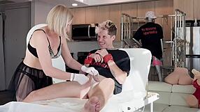 I feel punished by this hot russian blonde milf waxing my dick - sugarnadya and tublancopapi