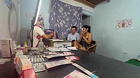 Doctor extracts semen from stepbrother, masturbates busty patient