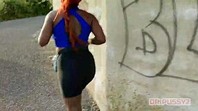 Redhead with Giant Ass Trains Intensely for Lover