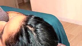 Amateur Couple's Intense Sloppy Blowjob On Video Call