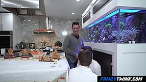 familytwink secrets unfold with step dad in kitchen