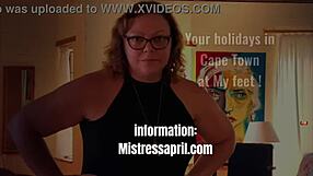 dominatrix april commands ebony slave rose!