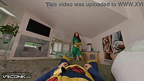 Sexy Redhead Phoenix Rides Big Dick in VR Parody