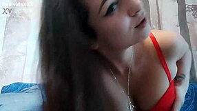 Watch her nipples harden as she fucks her shaved pussy with a small toy.