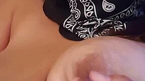 latina with big nipples and milky tits masturbates