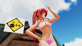 Nøgen pige danser udendørs med hoppende patter og stor røv offentligt