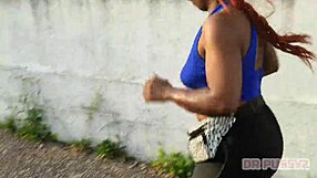 Redhead with Giant Ass Trains Intensely for Lover