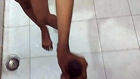 Indian step sister surprised in bathroom and fucked