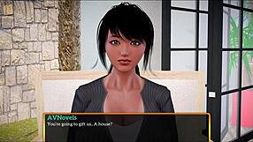 My new family plays a fun game together in the living room.