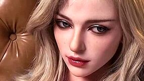 She fucks the realistic blonde sex doll passionately