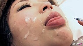 I love uncensored JAV group bukkake with curvy Japanese girl