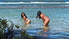 Two beauties enjoy coral cove beach in cabo