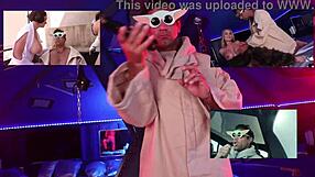 star whores fuck huge monster cocks in cosplay 4some cumshot