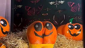 Teen Feels Intense Double Creampie In Pumpkin Patch