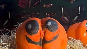 Teen Feels Intense Double Creampie In Pumpkin Patch