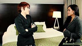 Asian Maxine Gets Intense Cunnilingus and Finger Action in Lesbian Play