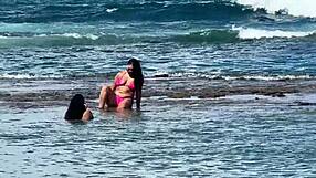 Two beauties enjoy coral cove beach in cabo