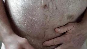 rustyas1 - happy hairy big belly me masturbating with small cock to orgasm near neighbors