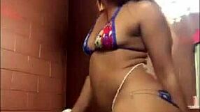 Big ass ebony twerking in a lively dance routine