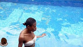 She screamed for BBC after pool swimming, petite tight pussy