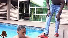 She screamed for BBC after pool swimming, petite tight pussy