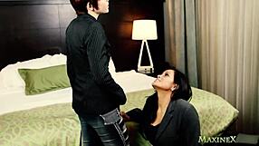 Asian Maxine Gets Intense Cunnilingus and Finger Action in Lesbian Play