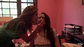 Lesbian Milf Reprimands Brunette Secretary With Scissoring And Ass Licking